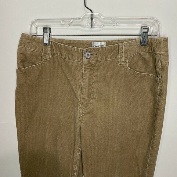 Chico's Size 1 (8) Light Brown Corduroy Pants 32x29 Bootcut - Picture 2 of 5